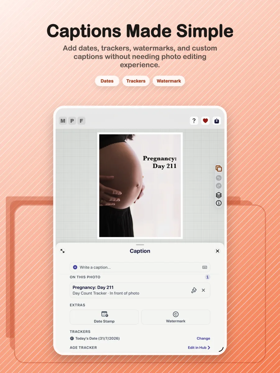 Max Photo Frames captions and dates on iPad