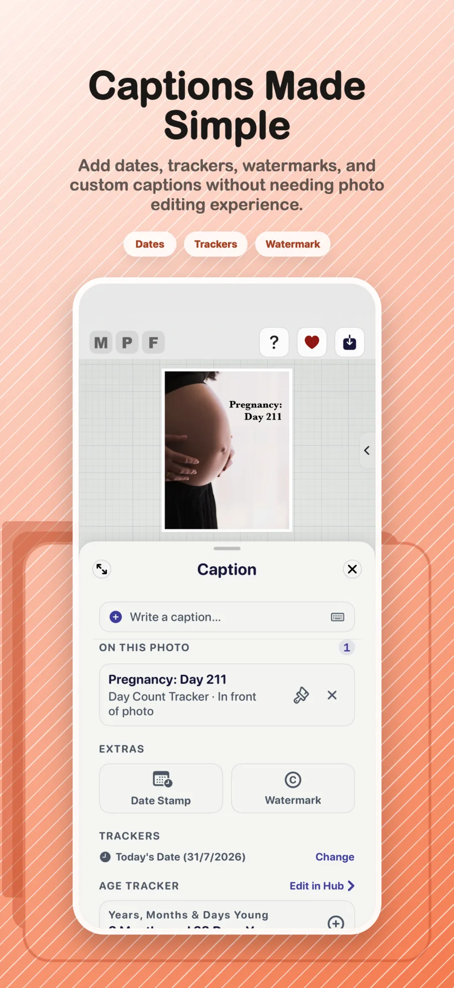 Max Photo Frames captions and dates on iPhone