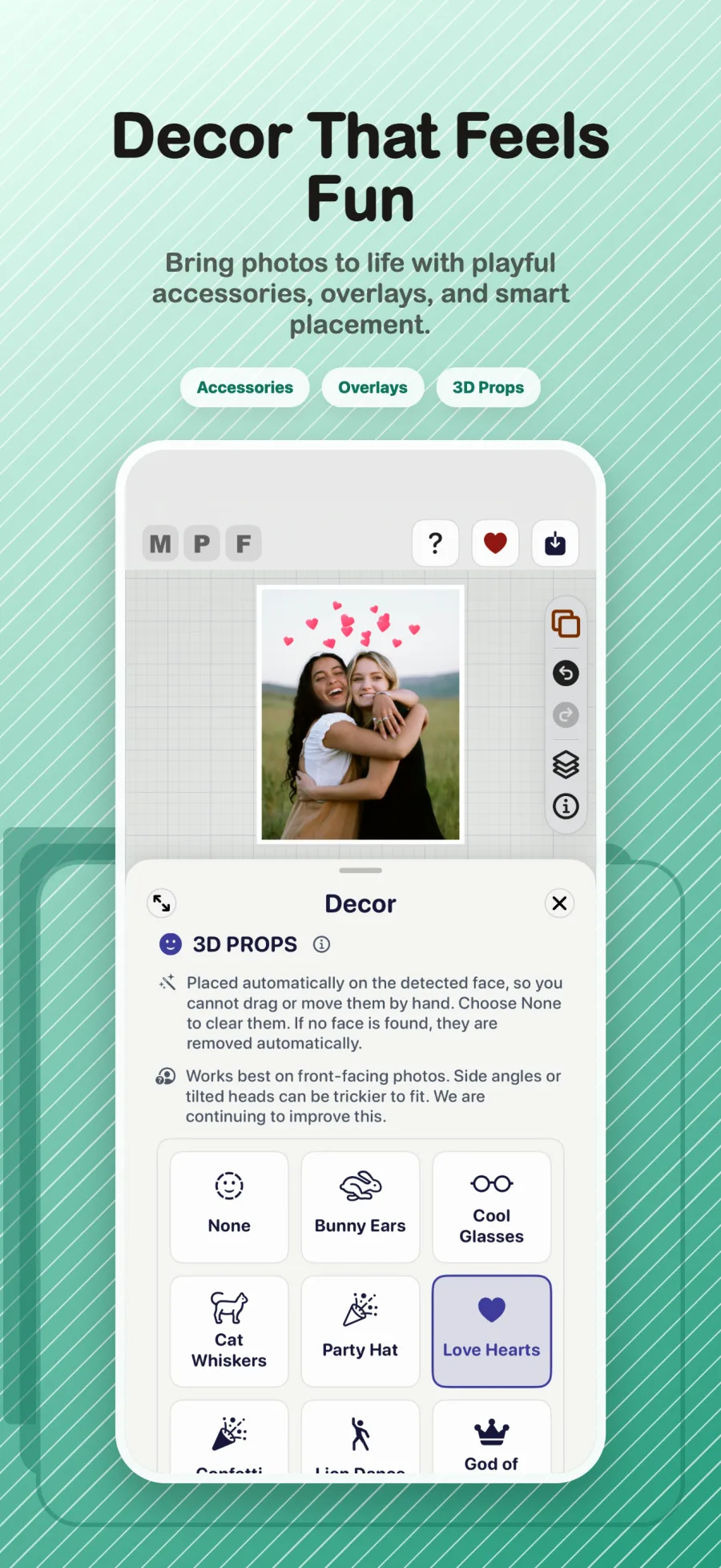 Max Photo Frames Decor tools on iPhone