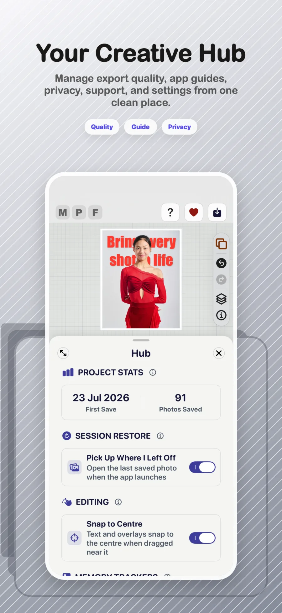 Max Photo Frames Hub settings on iPhone