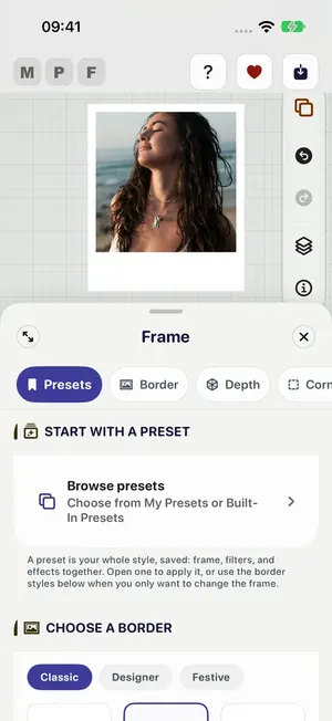 Frame on Presets, with Browse presets