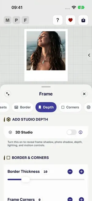 Frame Depth with the 3D Studio switch