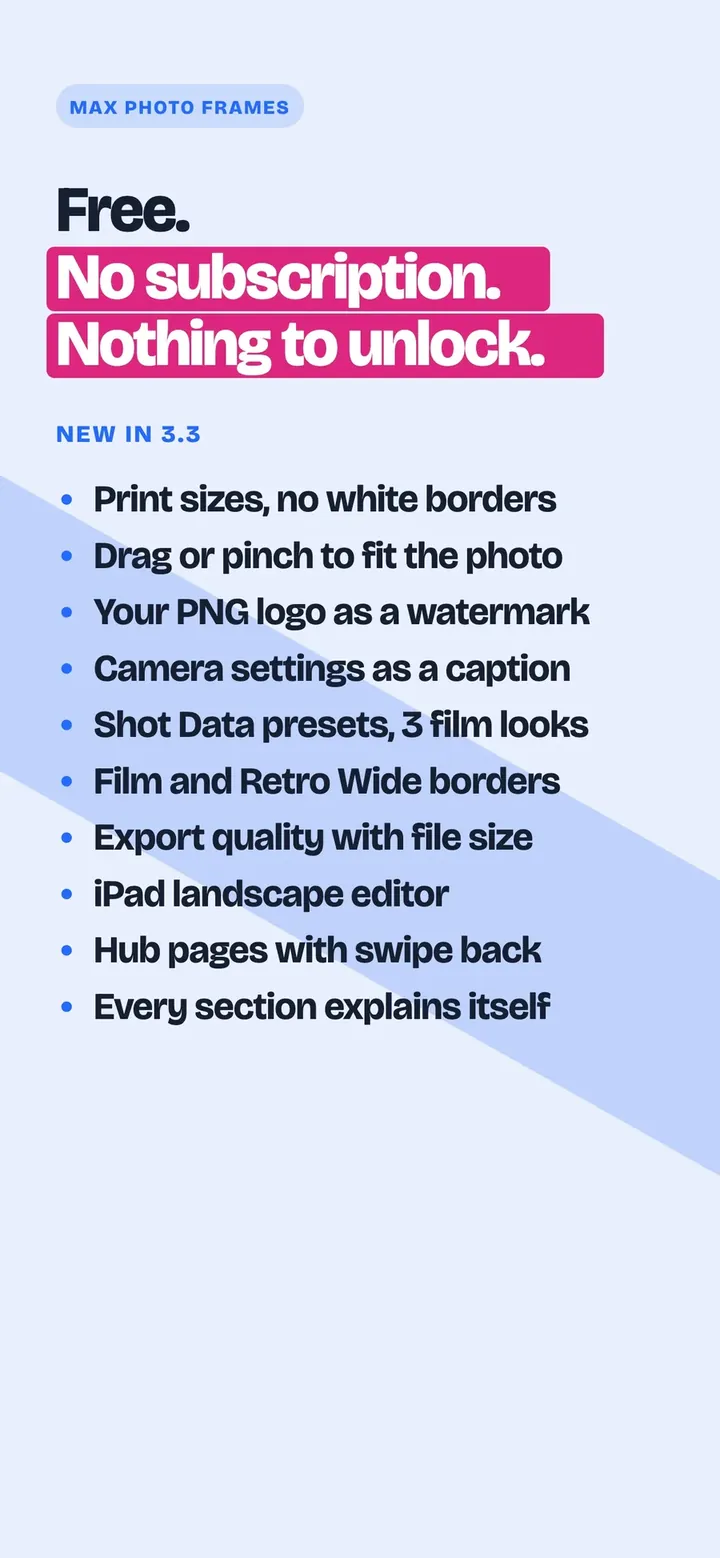 Max Photo Frames on iPhone: Free, with nothing to unlock