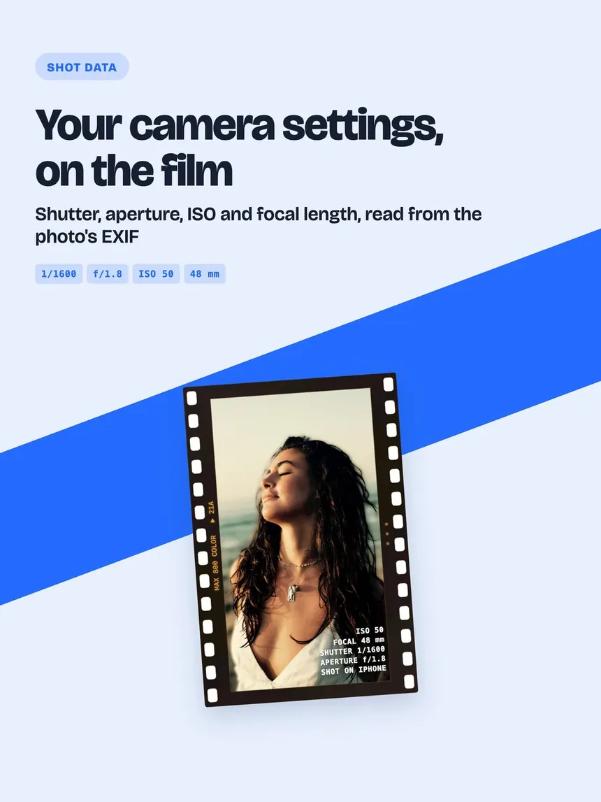 Max Photo Frames on iPad: Your camera settings, on the film