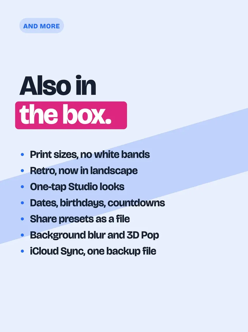Max Photo Frames on iPad: Also in the box
